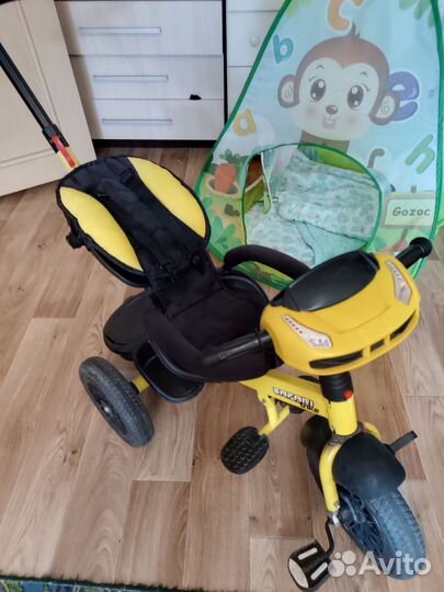 Детский велосипед с родительской ручкой бу