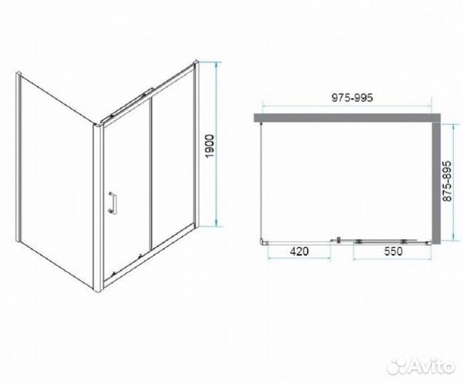 Душевой уголок RGW Passage PA-245B 100x90