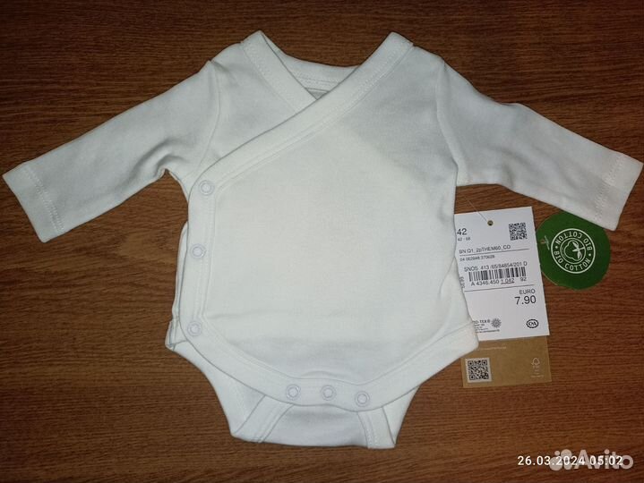 Боди для новорожденных маловесных детей 42см