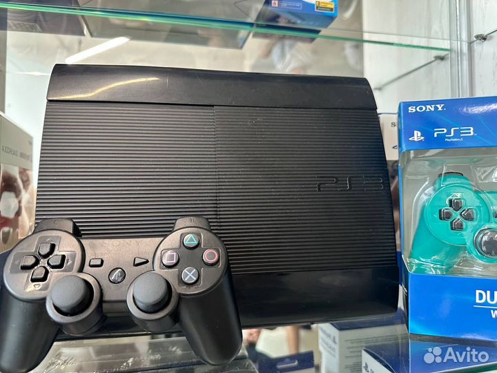 Ps3 Super Slim 500gb прошитая+2 геймпада