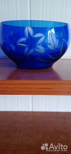 Ваза синее стекло СССР