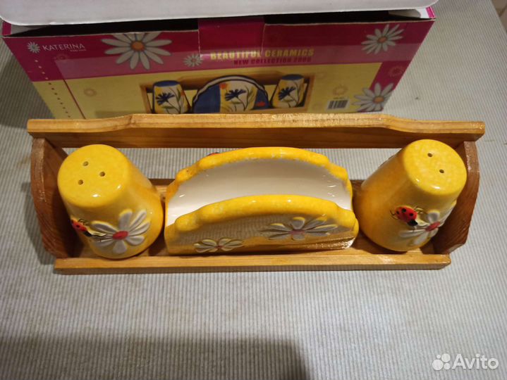 Набор для специй, Солонка и перечница, салфетница