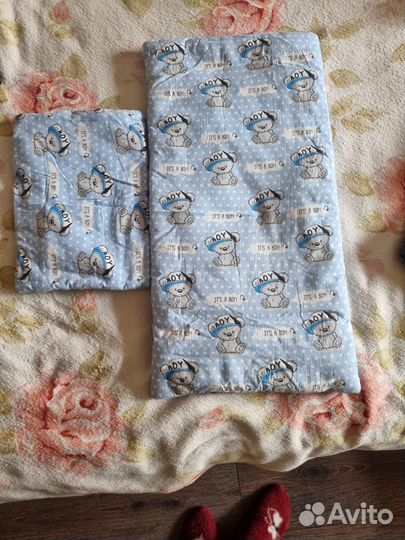 Комплект в коляску подушка матрас одеяло