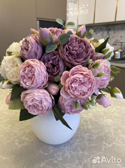 Ветка искусственных цветов /Пионы