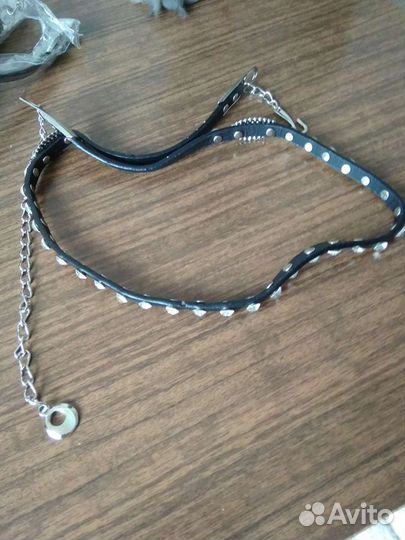 Ремешок кожаный с камушками 10 штук