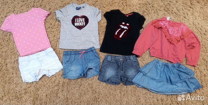 Большой пакет вещей на девочку 110