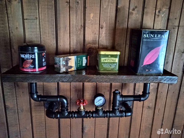Полка из водопроводных труб в стиле Лофт, Стимпанк