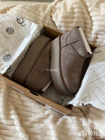 Угги ugg ultra mini platform smoke