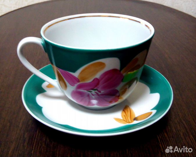 Чайная пара Гигант Дулево фарфор винтаж