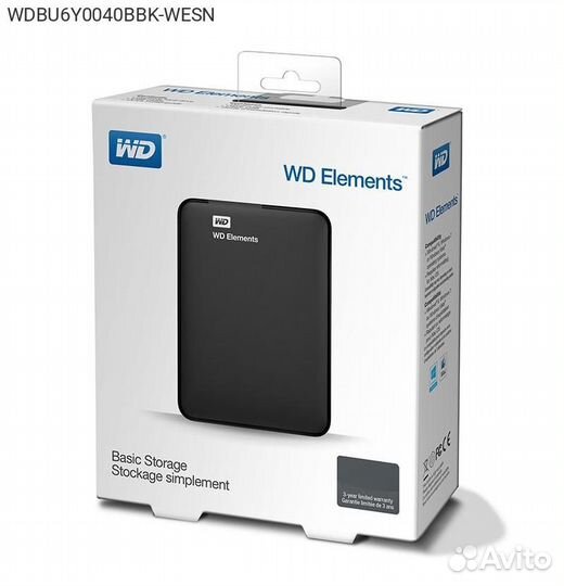 Внешний диск HDD WD Elements Portable 4TB 2.5