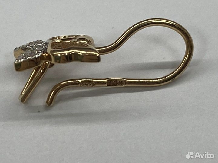 Серьги с камнями золотые
