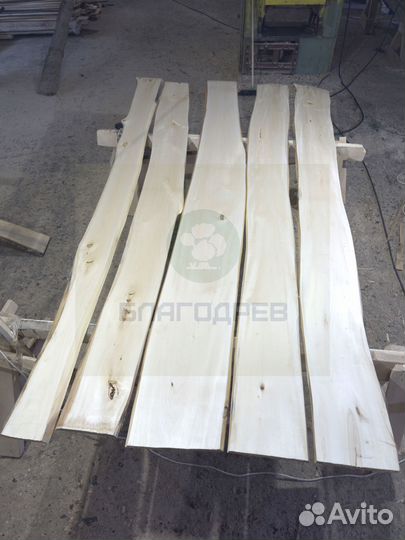 Необрезная доска липа термо