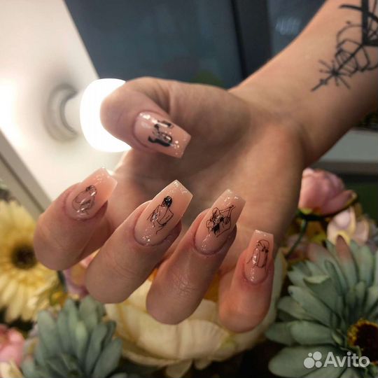 Наращивание ногтей, гель лак