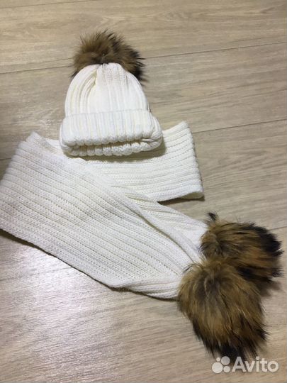 Шапка и шарф для девочки новый