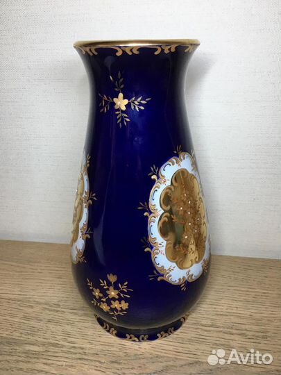 Ваза Рига фарфор кобальт Рижская СССР