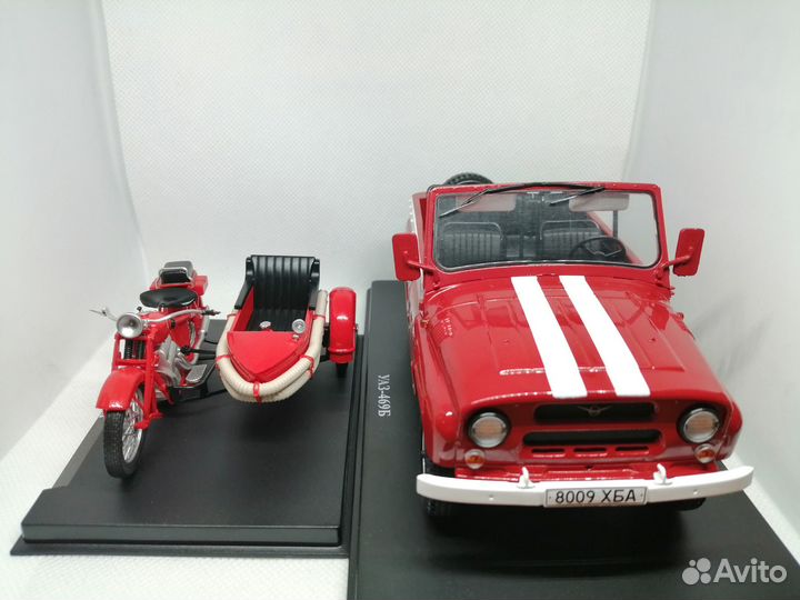 Модель уаз-469Б «пожарный» в масштабе 1:24