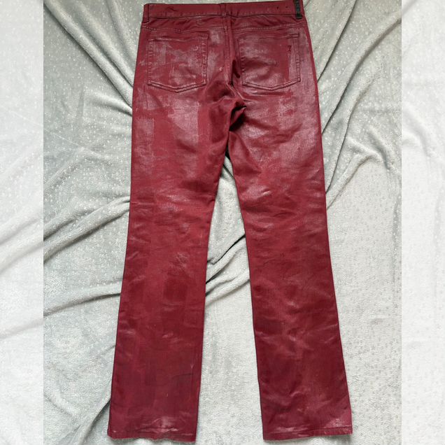 Джинсы waxed distressed красные Dior type