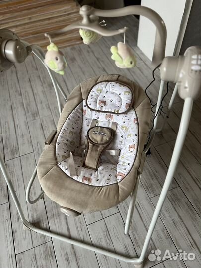 Детские электронные качели-шизлонг babyton 2в1