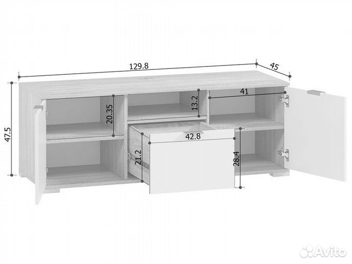 Тв-тумба Стелла Дуб Сонома