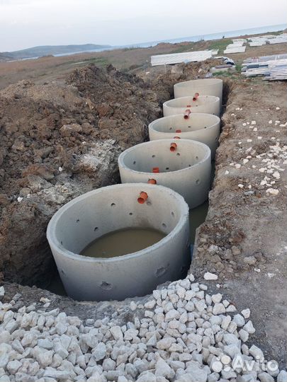 Установка септика из бетонных колец любой сложност