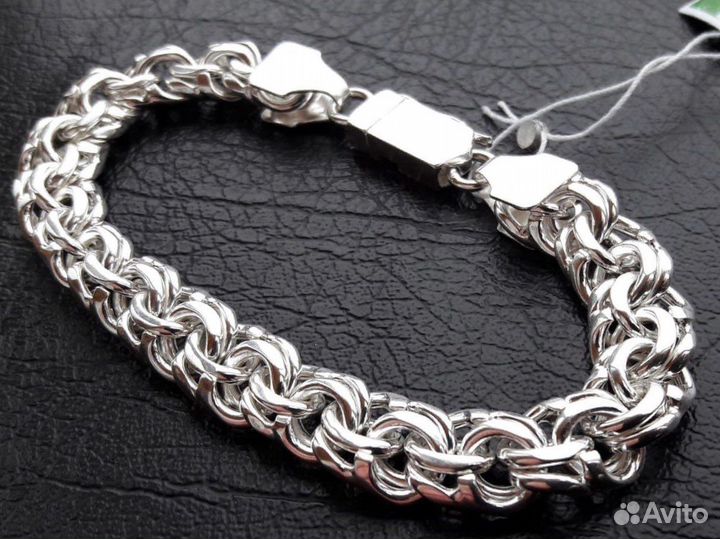 Серебряный браслет 925 пробы,Бисмарк,21 см