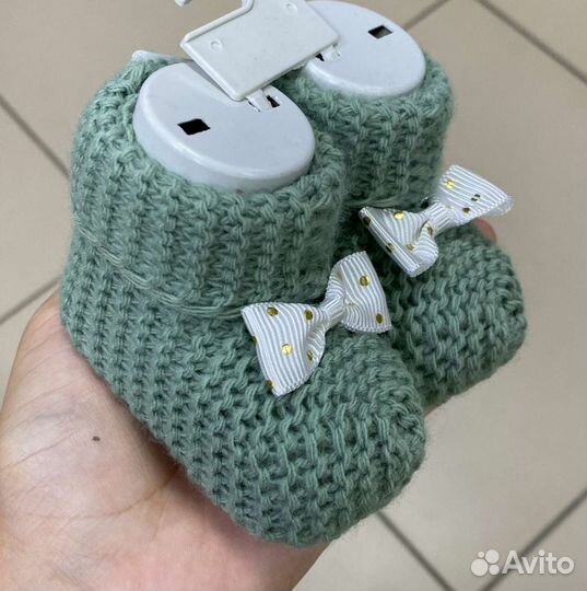 Вязаные пинетки 0-4 м