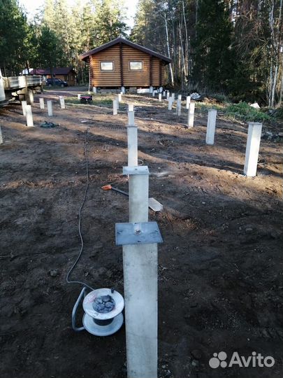 Железобетонные сваи с установкой