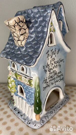 Коллекционный домик подсвечник керамический