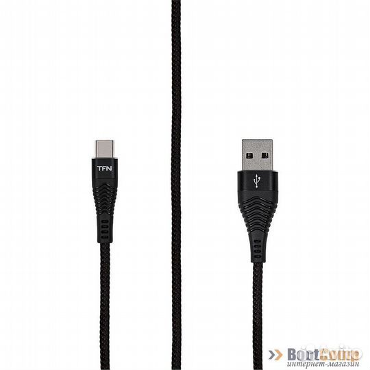 Кабель TFN USB Type-C - USB, 1 метр, черный (TFN-cfzusbcusb1MBK)