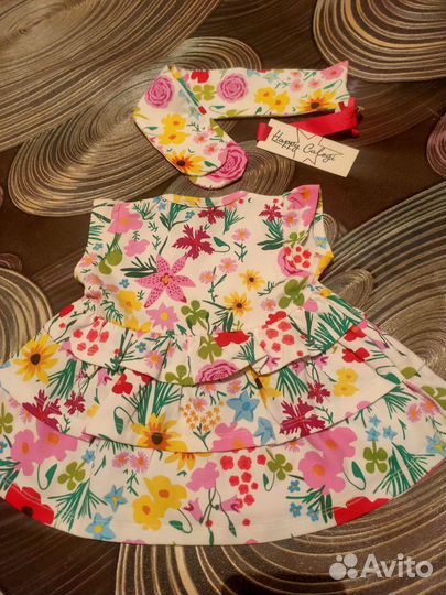 Платье на новорожденную размер 62, 3-6 мес