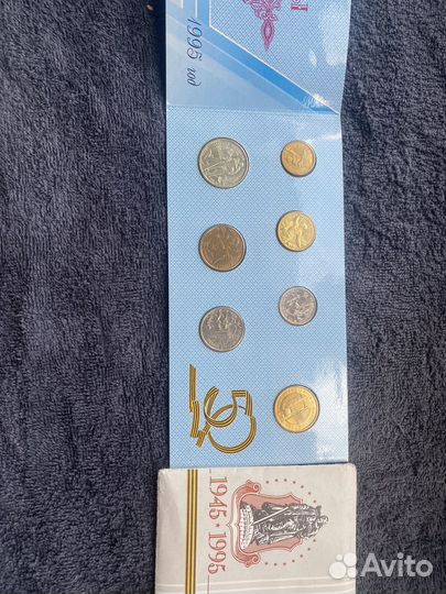 Набор монет 50 лет великой победы 6 монет+жетон