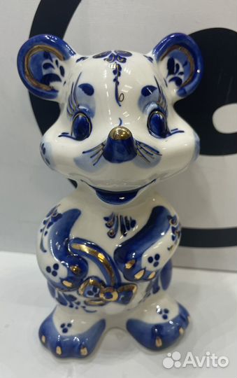 Фигурка мышки / Гжель