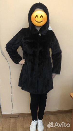 Шуба норковая с капюшоном 46 48