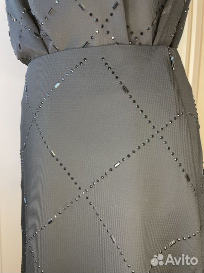 Костюм топ юбка HM 44 S черный бисер