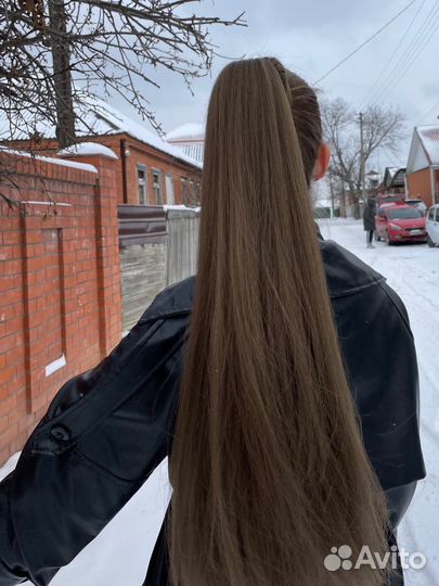 Хвост на резинке премиум, накладной хвост шиньон