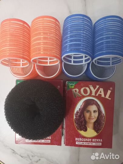 Хна индийская royal, бигуди-липучки и бублик д/вол