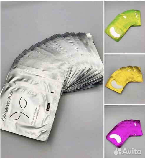 Гидрогелевые патчи для наращивания ресниц, 50 пар