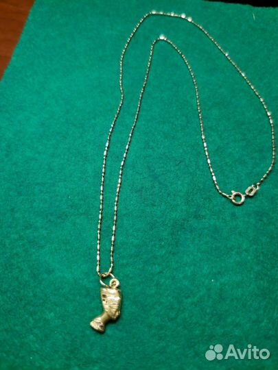 Подвеска, цепочка, жёлтое золото 750 проба