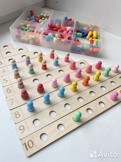 Счетный материал, игрушки деревянные