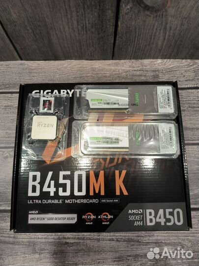Комплект ryzen 5 5600,b450m k,ddr4 16+16