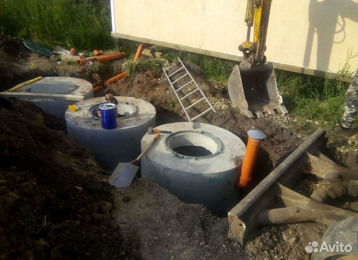 Септик из бетонных колец под ключ с установкой