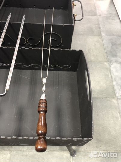 Шампур для грибов спица с деревянной ручкой 450х0