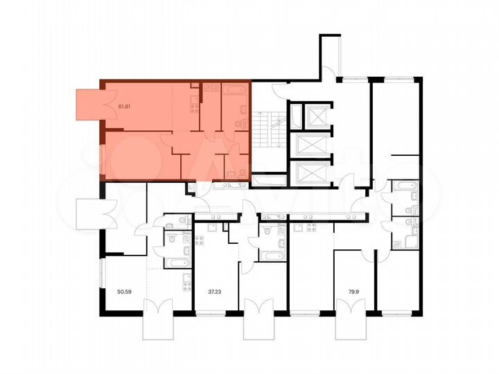 1-к. квартира, 60,5 м², 4/22 эт.