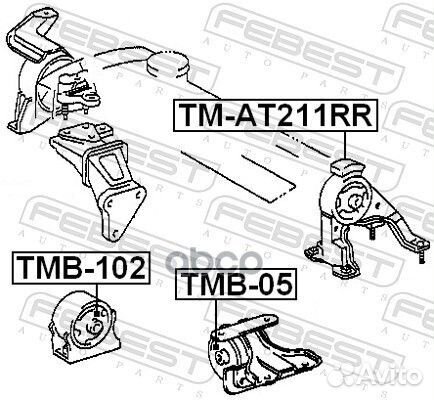 Опора двигателя TM-AT211RR TM-AT211RR Febest