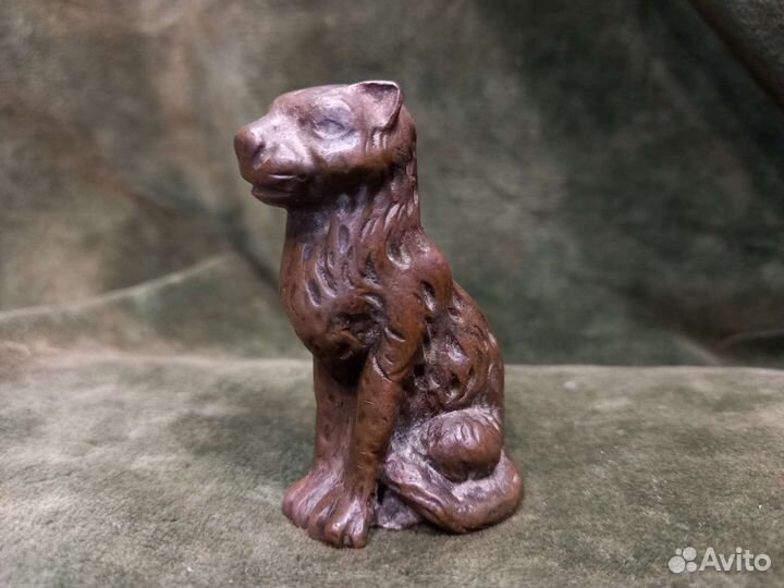 Старинная китайская статуэтка Леопард. 18в, бронза