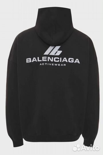 Balenciaga худи чёрное, лого-надпись 304922