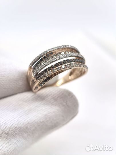 Золотое кольцо с бриллиантами 585/4.72 гр/17.5 р