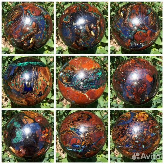 Минералы. шары из камня Флюорит. Заринит. Амазонит