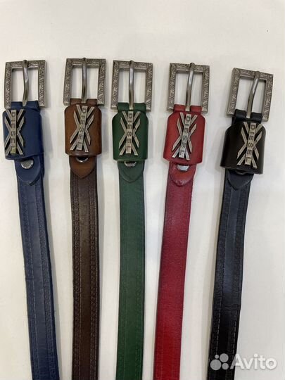 Ремень женский натуральная кожа красный