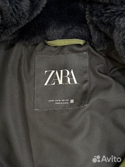 Женский пуховик парка zara р-рS